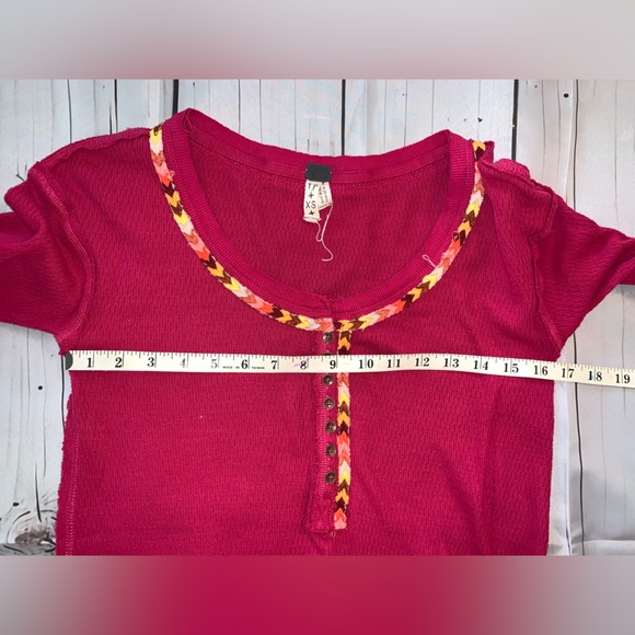 🍁 Free People We the Free Rainbow Thermal Henley - Picture 6 of 9